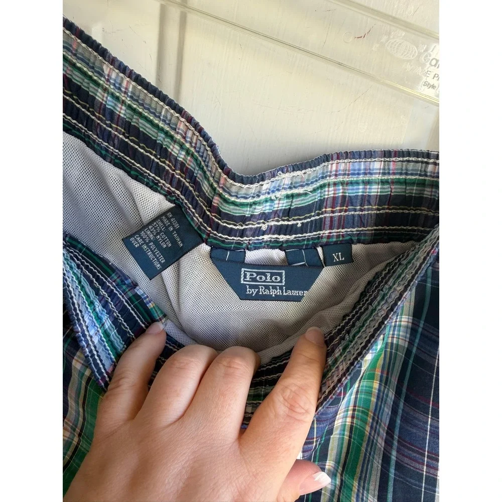 Vintage Men's Polo Ralph Lauren XL‎ Classic Plaid Multi-Color Print Swim Trunks